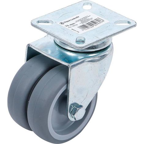 Roulette Double de Direction D.75 mm - Résistante et Maniable, Acier - D-Work