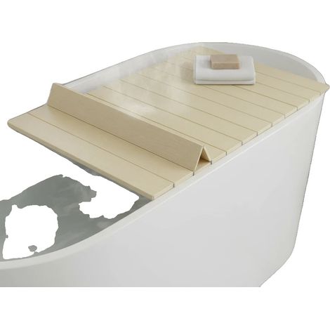 Couvercle de baignoire pliable, dimensions 770×170cm, matériau PVC et acier inoxydable, forme rectangulaire, capacité de charge maximale 5kg, gain de place (1/5)