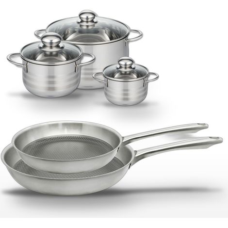 Lot de 2 poêles 24/28 cm & 3 faitouts 12/16/24 cm Elo Relief Passion (1/5)