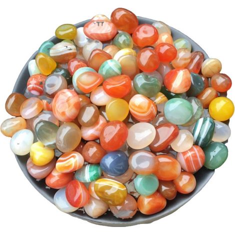Agaate - Pierres Décoratives Naturelles 1 à 1,6 cm - Pour Vases, Aquariums, Jardin et Méditation - 250 g
