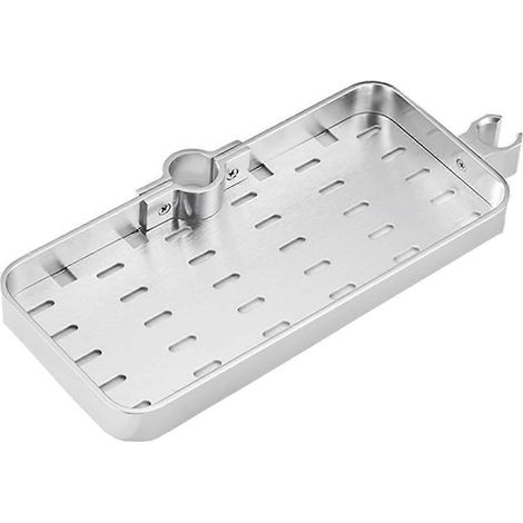 Étagère de douche télescopique réglable en alliage d'aluminium, porte-savon pour salle de bain, fixation sans perçage pour diamètres de 19 à 25 mm. (1/5)