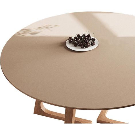 PU Table Protection Rond 90cm Imperméable & Anti-rayures Apricot