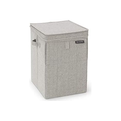 Brabantia 120428 Portabiancheria Impilabile Pieghevole 35 L Apertura Frontale e Superiore colore Grigio (1/4)