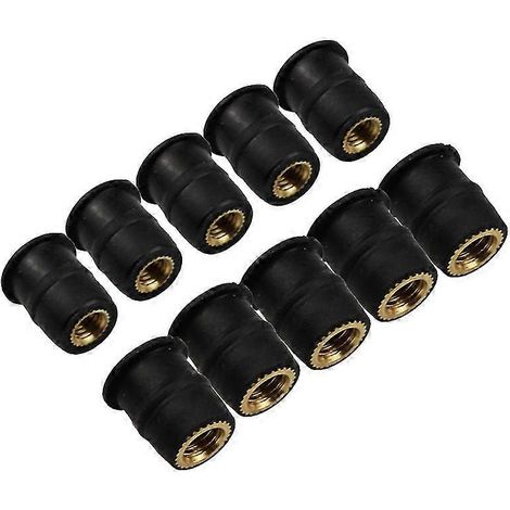 Vis de carénage de pare-brise de moto M6, écrou à sertir en caoutchouc, lot de 10, noir (1/5)