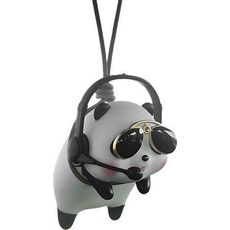 Auto-Hängeaccessoires, niedliche und lustige DJ Panda DJ-Auto-Accessoires, Auto-Rückspiegel-Accessoires, niedliche und lustige Auto-Accessoires (1/5)