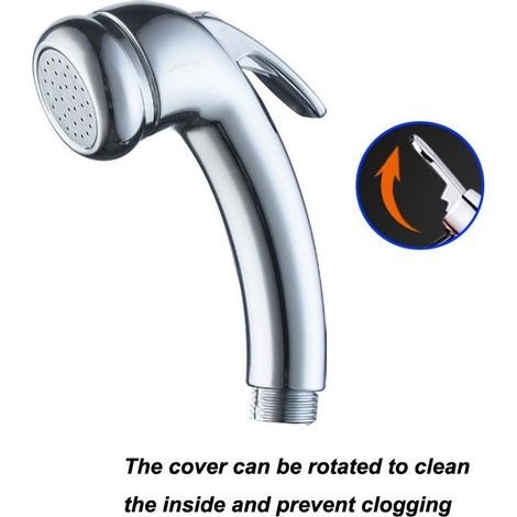 Pommeau de douche haute pression filetage 1/2" chromé à gâchette pommeau de douche à main avec marche/arrêt pour bains, bateaux, caravanes, camping-cars, salons de coiffure (1/4)