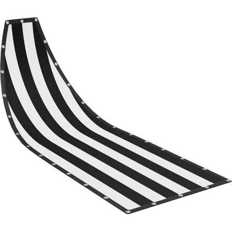 Tissu de rechange pour balancelle suspendue - Pour meubles d'extérieur - Pour terrasse, jardin, intérieur et extérieur - 64 x 197 x 23 cm - Motif à rayures noires (1/5)