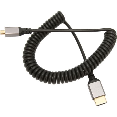 Câble adaptateur ressort HDMI Micro vers HDMI mâle 4K 60Hz 18Gbps haute vitesse pour tablette, caméra, téléviseur, moniteur (1/5)