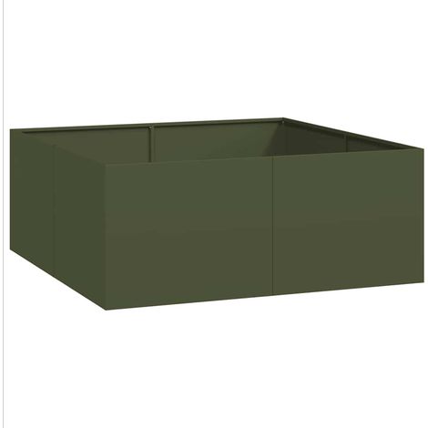 Maison Exclusive - Fioriera Verde Oliva 100x100x40 cm in Acciaio