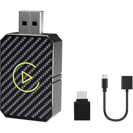 2-in-1 Wireless CarPlay-Adapter – Kompatibel mit Android 11 und iOS 10+ – Bluetooth-/WLAN-Verbindung – Schnelle Installation (1/5)