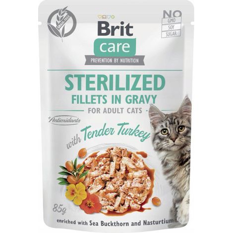 Brit Care Cat  Stérilisé  Filets en sauce pour chats stérilisés 85 g - Dinde 85 g