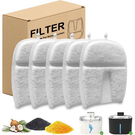 Adecuado para fuente de agua inalámbrica para gatos de 3,2 litros (10 oz), filtro de repuesto cuádruple para fuente de agua para gatos (1/4)