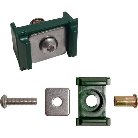 Halter Mattenhalter 10er Set Klemmhalter für Doppelstabmattenzaun Zaun Pfosten RAL 6005