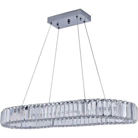 Chandelier, Design en cristal moderne, Éclairage LED polyvalent, L70cm grand, dimming avec télécommande (1/2)