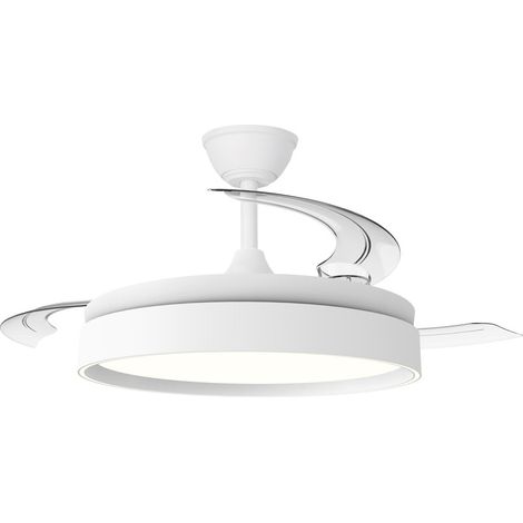 Ventilador LED aspas retráctiles Glow Evo 60W blanco