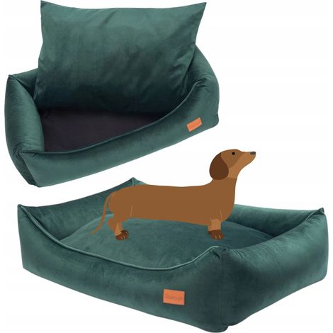 Canapé-lit pour petit chien Teckel CHIOT 70x55x18cm Ukory VERT (1/5)