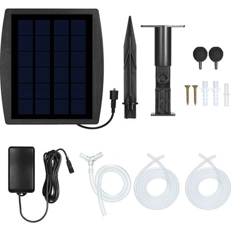 Pompe À Air Solaire - Oxygénation Étang Et Bassin - Panneau Intégré Sans Fil - Kit Complet 1 Pièce (1/5)