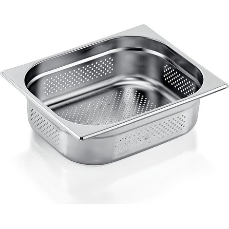 Bac inox perforé fond et côtés GN 1/2 H 100 mm 6,5 ltr GN ESSENTIALS - Was Germany
