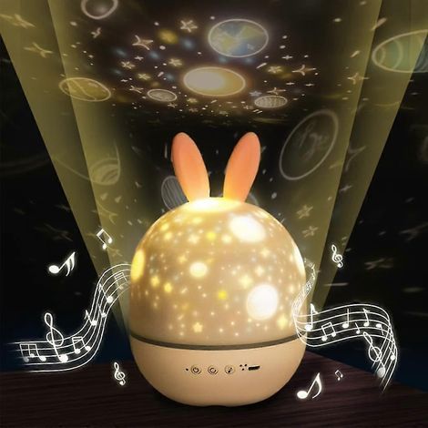 Veilleuse musicale projecteur de ciel étoilé, lampe projecteur de ciel étoilé USB avec 6 thèmes uniques (1/5)
