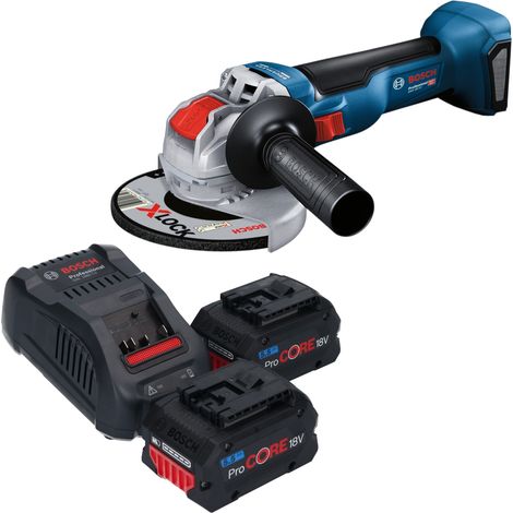 Smerigliatrice angolare a batteria Bosch GWX 18V-10 18 V 125 mm Brushless + 2 batterie ProCORE da 5,5 Ah + caricabatterie