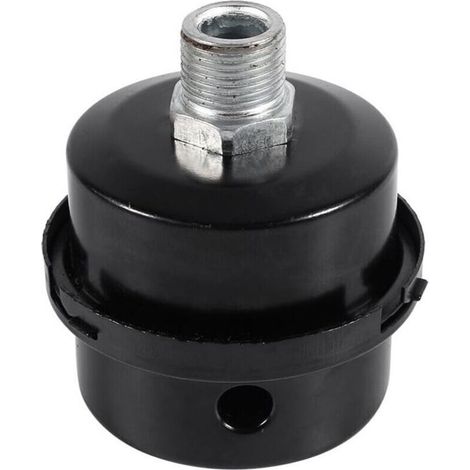 Ulisem Filtre pour compresseur d'air, silencieux en métal noir, 3/8" 16 mm, filtre silencieux pour compresseur d'air