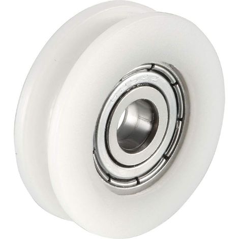 4 Pcs 1.8mm de profondeur Métal Roue de roulement à billes de poulie guidage de rainure en V 5x24x7mm (1/5)