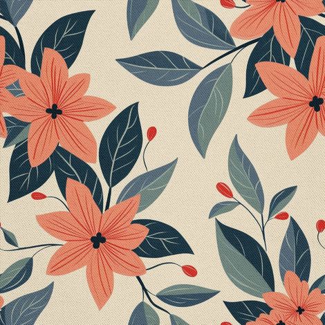 Dekorativer Outdoor-Stoff Oxford - Motiv Blumen I DX5143 (1/5)