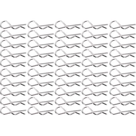 50 pièces Accessoires RC Type R Clip de carrosserie pour carrosserie de voiture télécommandée à l'échelle 1/10 1/12 1/16