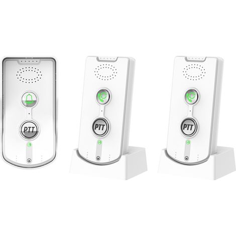 Sonnette sans fil rechargeable longue portée (1000 m) pour la maison et le bureau. Communication bidirectionnelle en temps réel avec 3 niveaux de volume. (1/5)