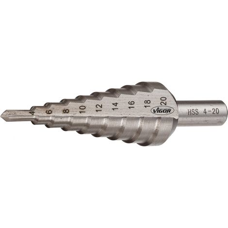 VIGOR HSS-Stufenbohrer 4?–?20 mm V2395 Gesamtlänge: 75 mm (1/2)
