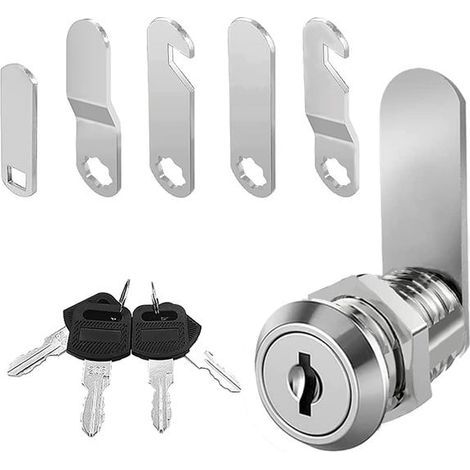 20mm mailbox lock with 4 keys and 5 different locking plates, cabinet lock, furniture lock (1/5)