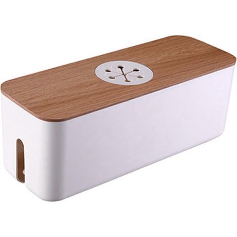 Kabelaufbewahrungsbox aus Holz, Stromkabelaufbewahrungsbox A--