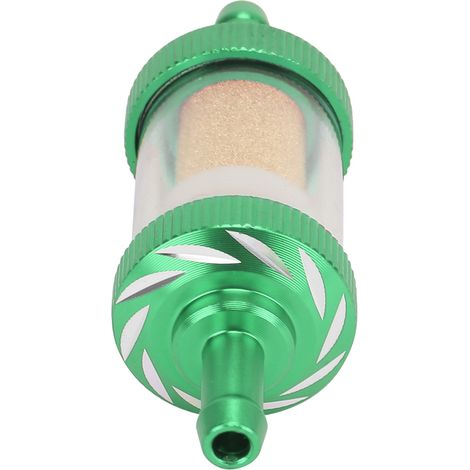 Motorrad-Kraftstofffilter aus hitzebeständigem ABS, graviert, 6 mm Durchmesser, für Motorräder, grün, Kraftstoffteil. (1/5)