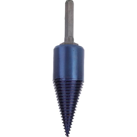 Mèche à bois conique perforatrice 32mm en acier rapide bleu, embout hexagonal, fendeuse à bûches, perçage haute vitesse (1/5)