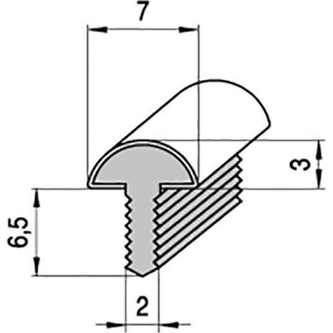 FBS perfil ''t'' caño 7mm 3m. plata mate , 0TIRA , FBS perfil ''t'' caño 7mm 3m. plata mate , 0TIRA