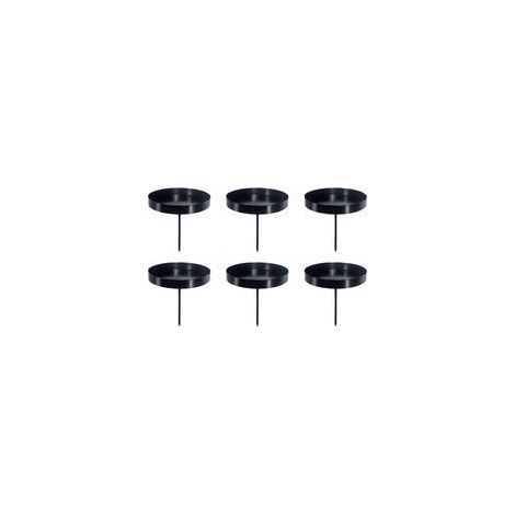 Anlising 6er-Set Adventskerzenhalter, 8 cm Metallkerzenhalter, Adventskranz-Kerzenhalter, Weihnachtskerzenhalter, Weihnachtsdekorationskerzenhalter, für Girlanden, Dekoration (Schwarz) - Crezuo (1/4)