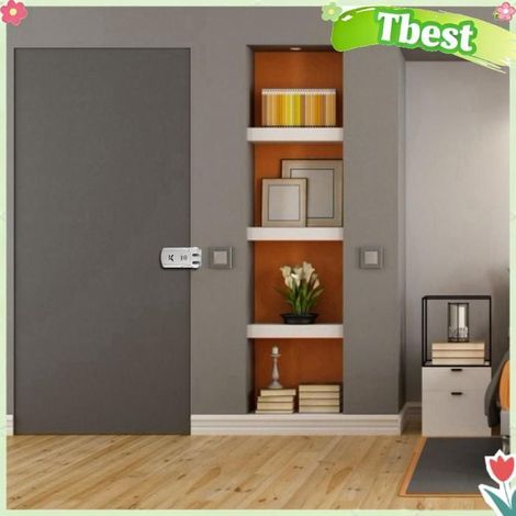 Tbest Serrure intelligente WAFU Serrure électronique sans fil invisible sans bricolage verrous Argent + Adaptateur USB (1/5)