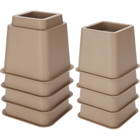 Rehausseurs de meubles réglables pour lit, chaise et canapé, ensemble de 4 x 5 po et 4 x 3 po, marron (1/5)