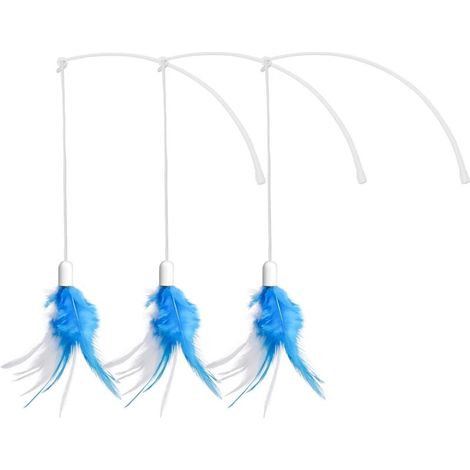 Lot de 3 jouets interactifs pour chat, jouet à plumes d'intérieur, remplacement des plumes (1/5)