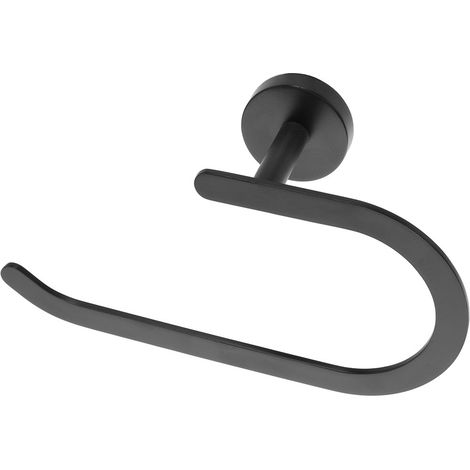 Anello porta asciugamani in acciaio nero opaco Chic Black
