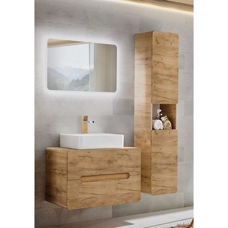 Ensemble meuble vasque à poser + Grande armoire - 80 cm - Archipel Craft - Livraison gratuite