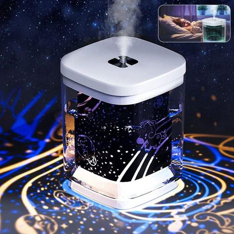 Air Humidifier, 1000ml Ultrasonic Humidifier with 2 Adjustable Mist Modes, Auto Shut-Off and Colorful Night Light, USB Portable Humidifier for Home Office Living Room Bedroom (White)