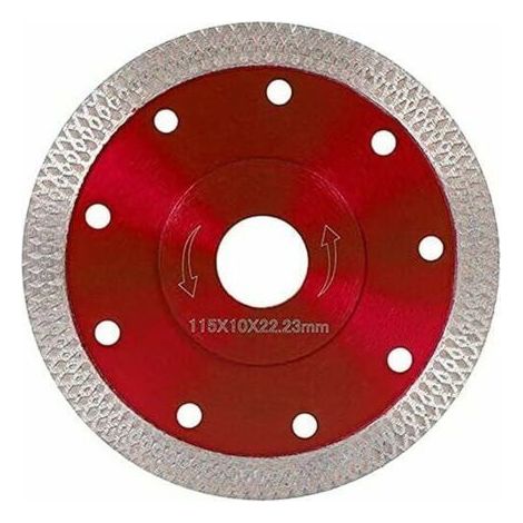 Disque de scie diamant - 115 mm - Turbo - Coupe porcelaine - Granit (1/4)