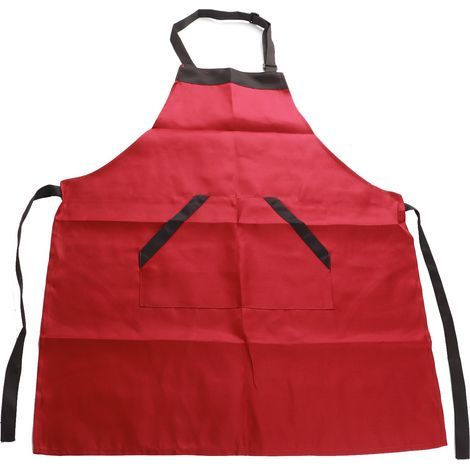 Tablier pratique femme homme rouge pour cuisine maison restaurant chef cuisinier, robe tablier polyvalent (1/5)