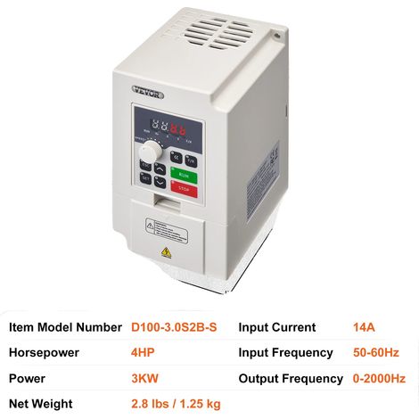 Variateur de fréquence, convivial, refroidissement efficace, 3KW (1/2)