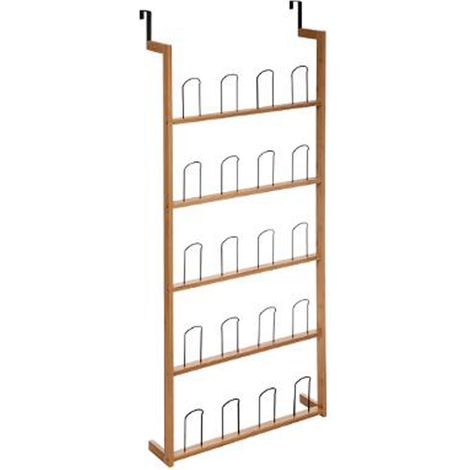 Range chaussures de porte en bambou et métal, naturel - L.140.5 x l.57 x H.16.5 cm -PEGANE- (1/2)