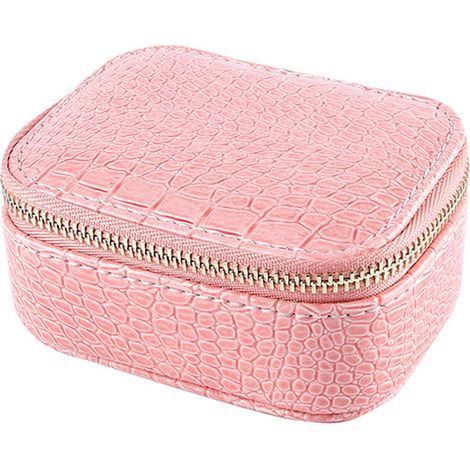 Boite A Bijoux De Voyage - 9,5 x 7 x 5 cm - Intérieur Velours Avec Fermeture Zip - Pour Boucles D Oreilles Anneaux Colliers - 1 Piece (1/5)