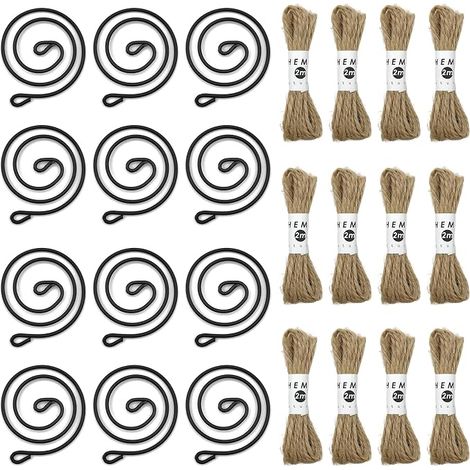 Sollbry Set de 12 Porte-Plantes Suspendus,Supports pour Plantes aériennes avec Cordes en Jute, Présentoir pour Plantes aériennes sans Terre pour la Maison (1/5)