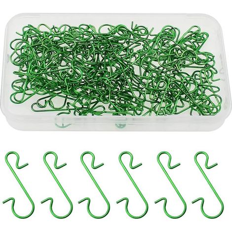 50 ganchos para bolas navideñas, colgadores de adornos navideños en forma de S para la decoración del árbol de Navidad (verde) (1/5)