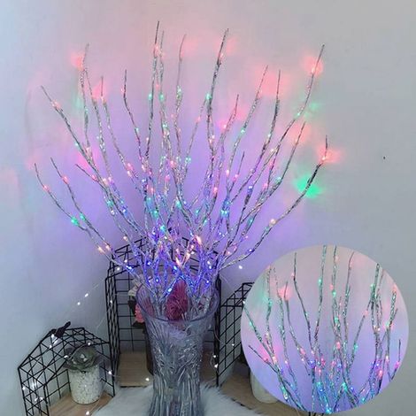 Branches Lumineuses À Piles - 20 LED Par Branche - Filler Pour Vase - Arbre De Saule Artificiel - 4 Pièces (1/5)